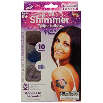 Набор для нанесения блестящей татуировки Shimmer Glitter Tattoos