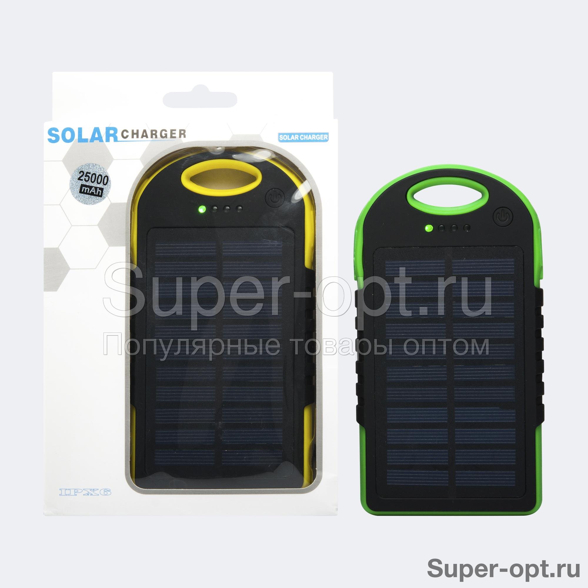 Power Bank на солнечных батареях Solar Charger 25000 mAh